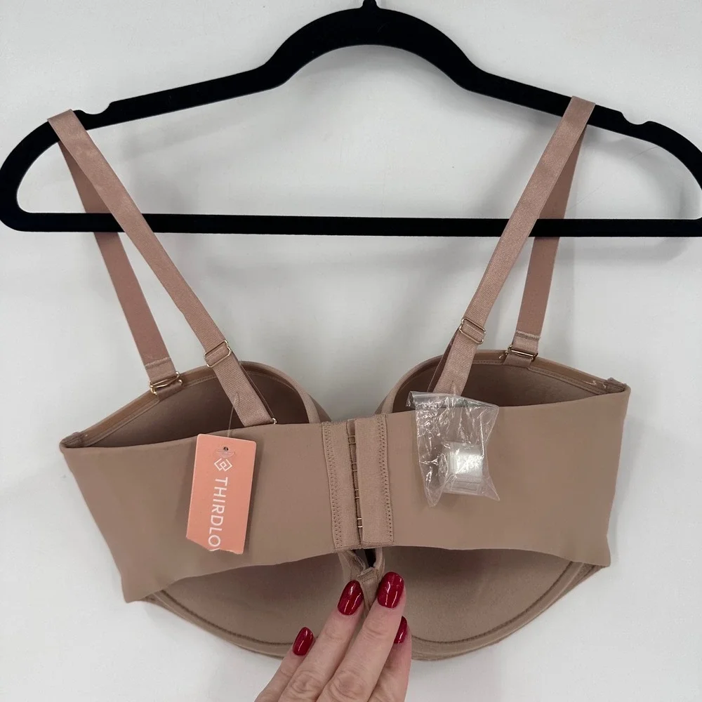 NWT Thirdlove 24/7 Classic Strapless Bra Microfiber Power Mesh Nude Size‎ 36E